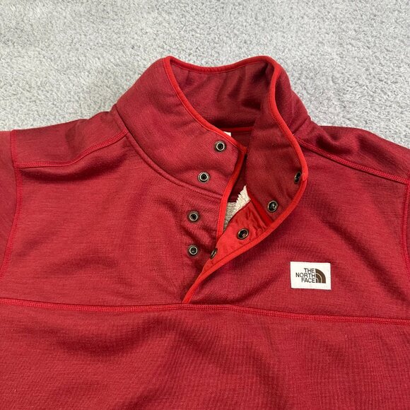 The North Face Sweater‎ Sherpa Patrol Lined 1/4 Snap Red Pullover Men's XL - Picture 5 of 14